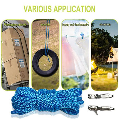 Retractable Buckle Rope with Secure Carabiner Clips