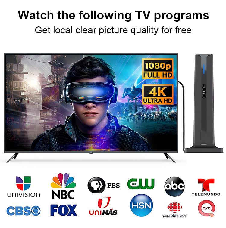 Indoor Digital TV Antenna with Long Range HD Reception