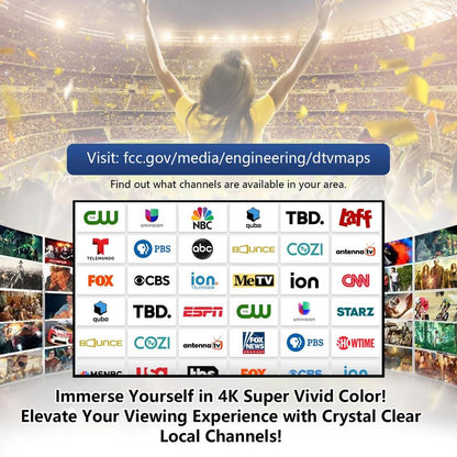 Indoor Digital TV Antenna with Long Range HD Reception