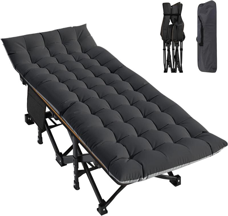 Folding Camping Cot with Mattress and Carry Bag