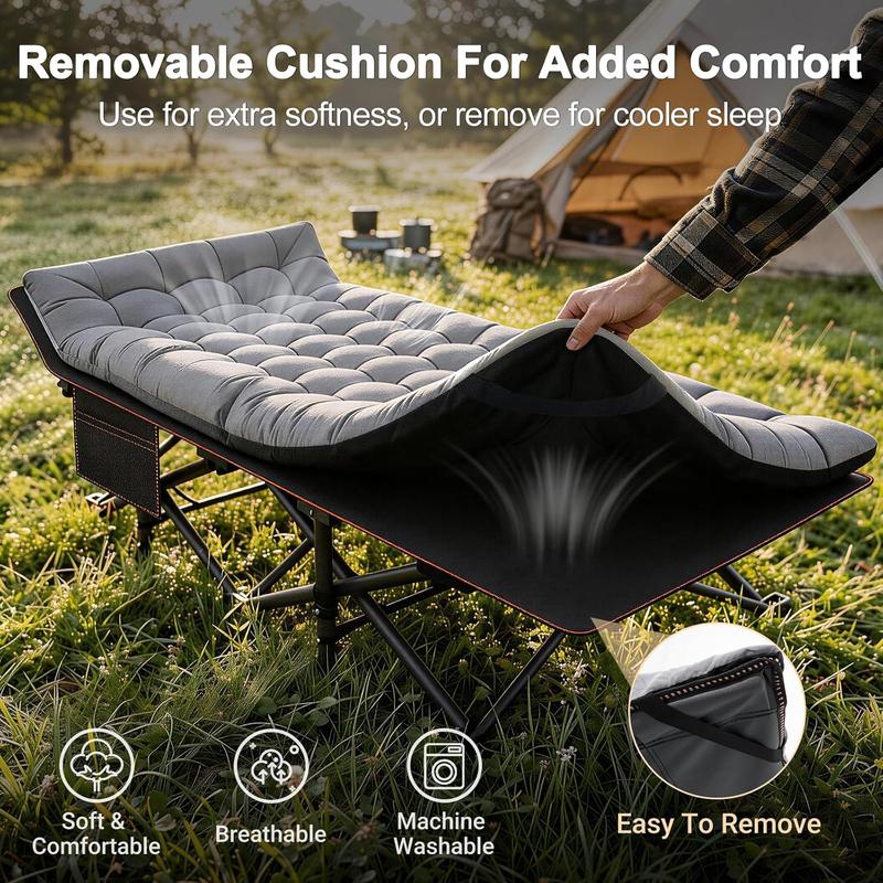 Folding Camping Cot with Mattress and Carry Bag
