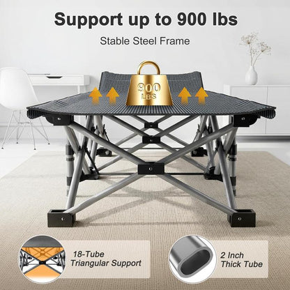 Folding Camping Cot with Mattress and Carry Bag