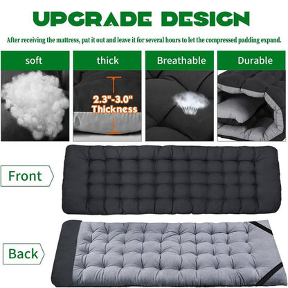 Folding Camping Cot with Mattress and Carry Bag