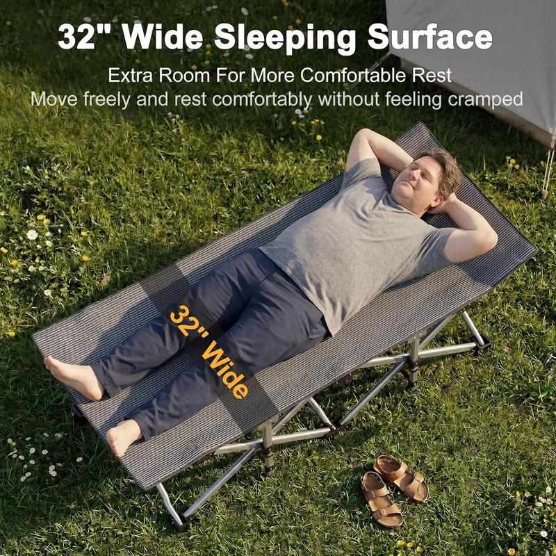 Folding Camping Cot with Mattress and Carry Bag