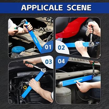 Universal Wrench Extension Set for Tight Spaces