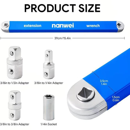 Universal Wrench Extension Set for Tight Spaces