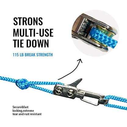 Retractable Buckle Rope with Secure Carabiner Clips